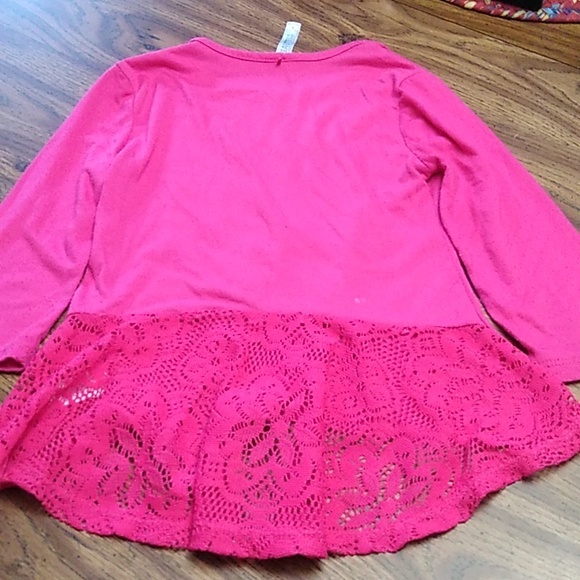 Girls Beautees Aztec Design Pink Lace Back Top Size Medium 🩷 - Picture 4 of 4